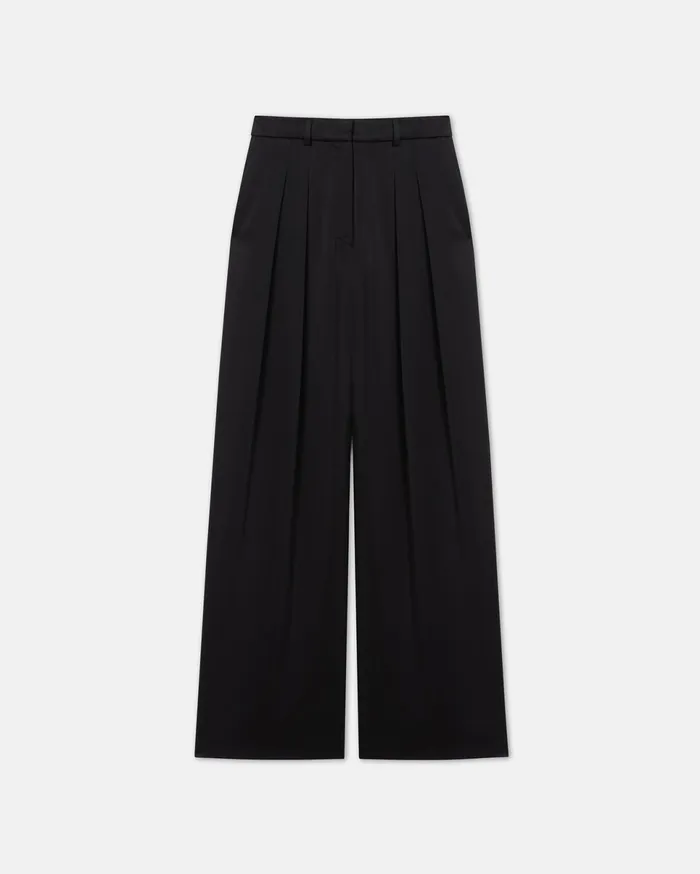 Nanushka Bottoms Women Lynda Pleated Slip Satin Pants Black