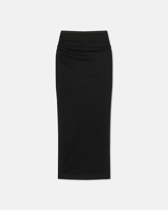 Nanushka Bottoms Women Norine Ruched MeshJersey Midi Skirt Black