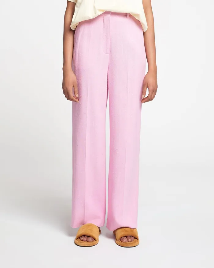 Nanushka Bottoms Women Zoelle Silk Viscose Tweed Pants Orchid