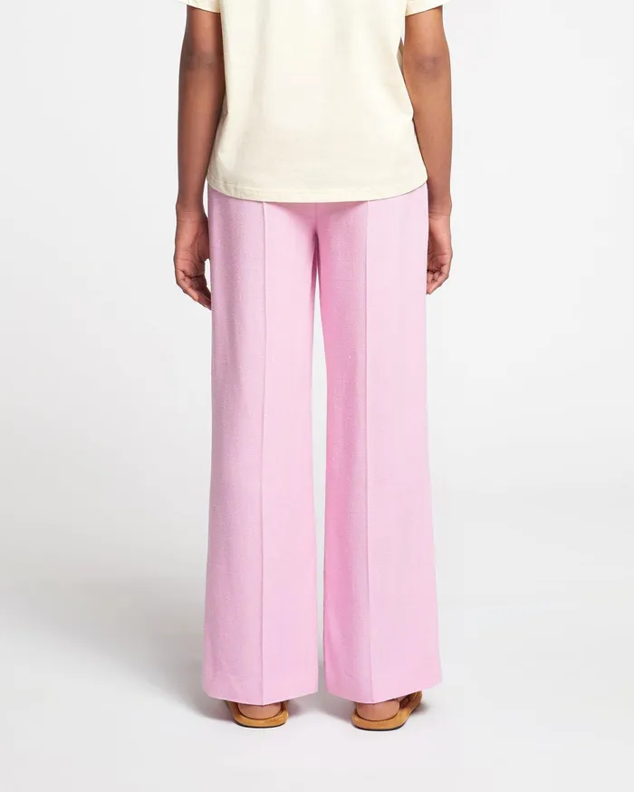 Nanushka Bottoms Women Zoelle Silk Viscose Tweed Pants Orchid