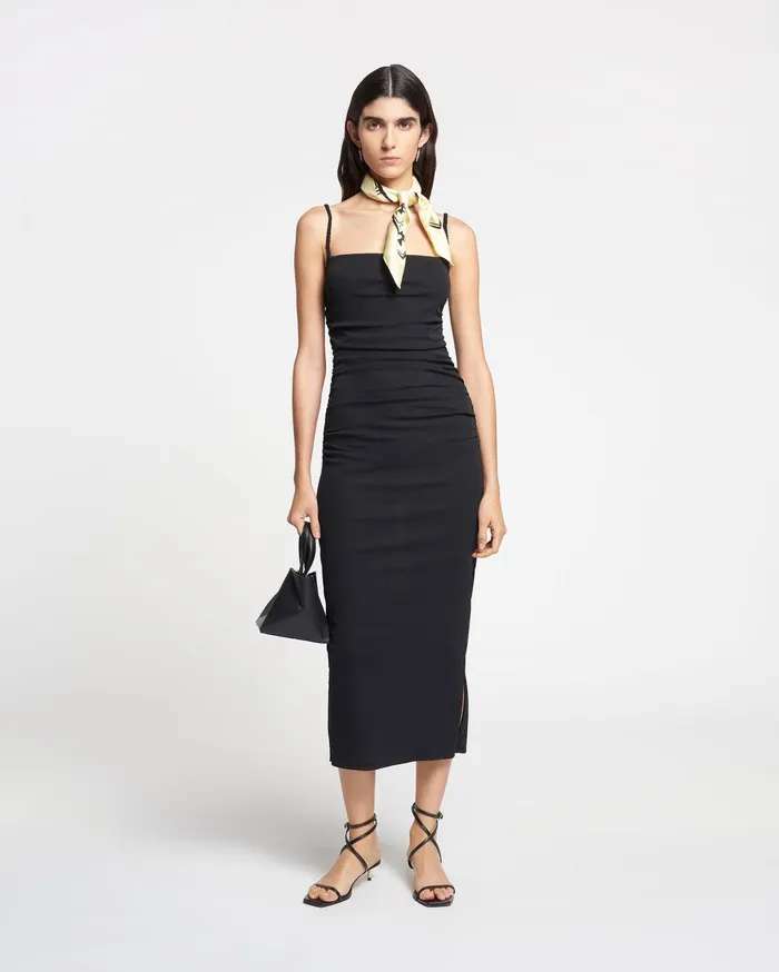 Nanushka Dresses Women Alexa Mesh Jersey Midi Dress Black