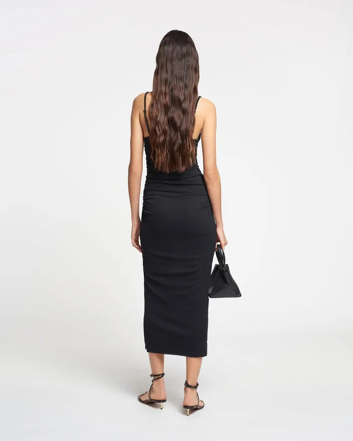 Nanushka Dresses Women Alexa Mesh Jersey Midi Dress Black