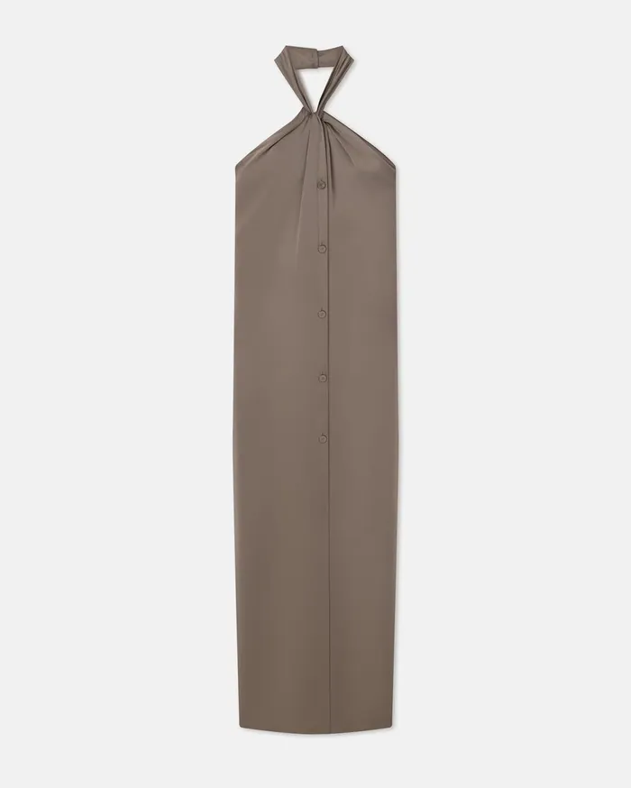 Nanushka Dresses Women Elima Slip Satin Halterneck Dress Clay