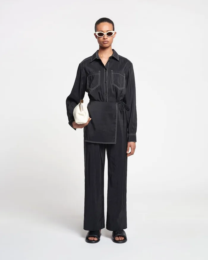 Nanushka Dresses Women Metta Glass Poplin Shirt Dress Black