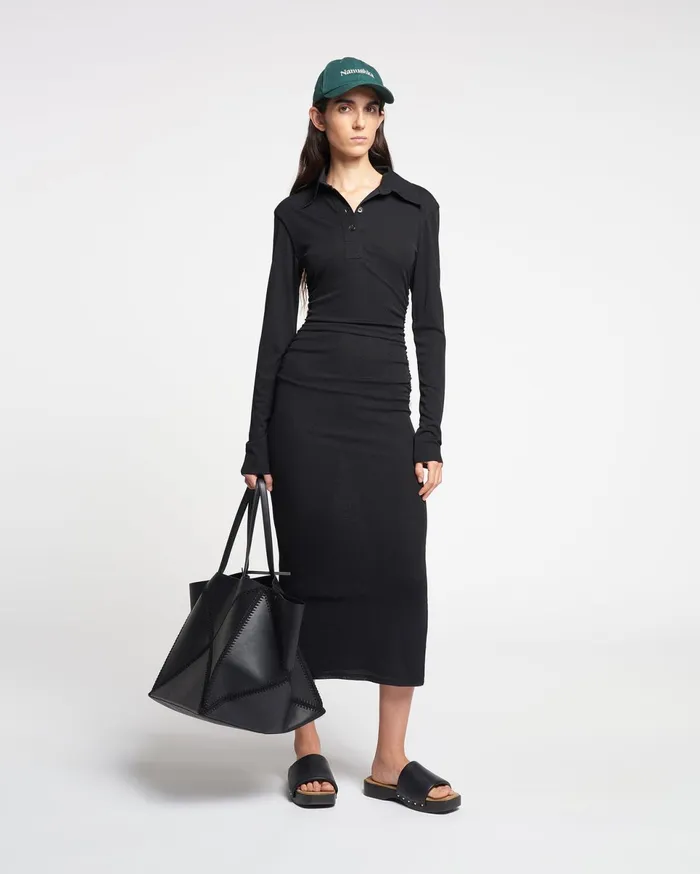 Nanushka Dresses Women Verity Mesh Jersey Shirt Dress Black