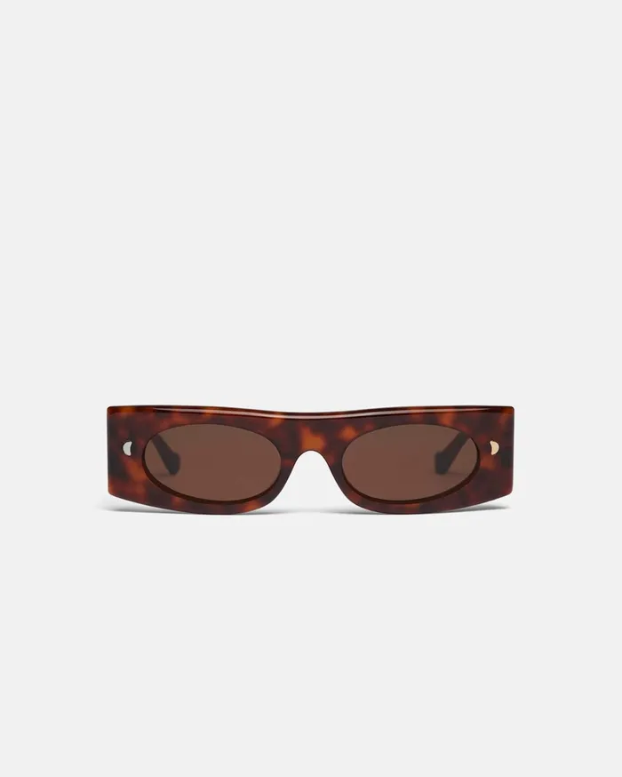 Nanushka Eyewear MenWomen Ruthie BioPlastic Visor Sunglasses Turtle