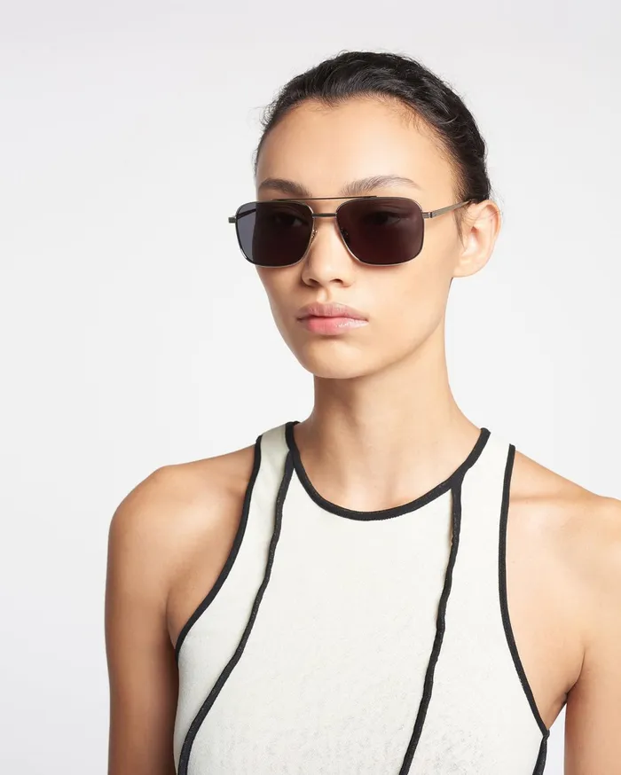 Nanushka Eyewear MenWomen Sare Metal Aviator Sunglasses Silver