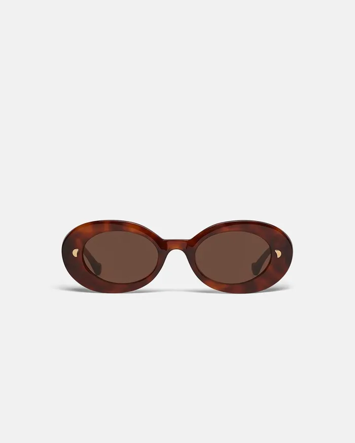 Nanushka Eyewear Women Giva BioPlastic Oval Sunglasses Light Turtle