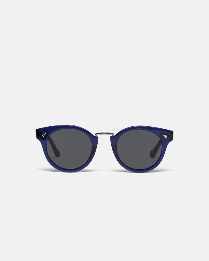 Nanushka Eyewear WomenMen Duy BioPlastic RoundFrame Sunglasses Navy
