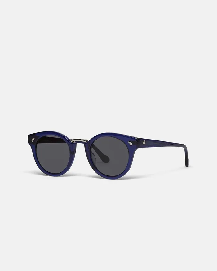 Nanushka Eyewear WomenMen Duy BioPlastic RoundFrame Sunglasses Navy