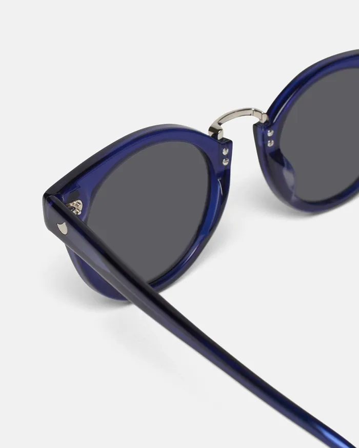 Nanushka Eyewear WomenMen Duy BioPlastic RoundFrame Sunglasses Navy