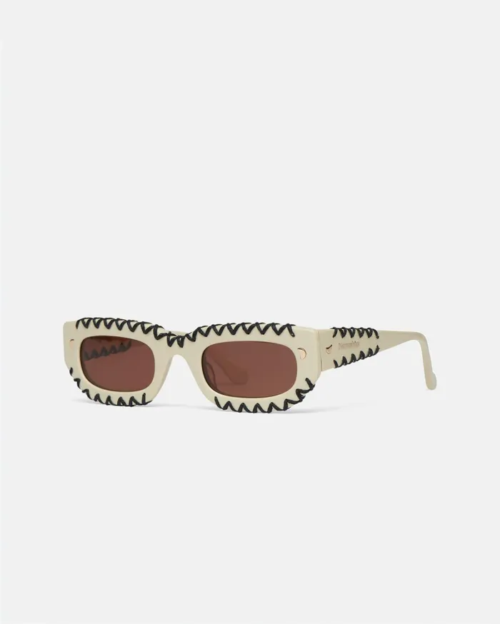 Nanushka Eyewear WomenMen Kadee Crochet Crocheted DFrame Sunglasses Cream