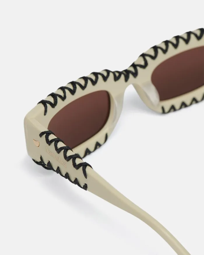 Nanushka Eyewear WomenMen Kadee Crochet Crocheted DFrame Sunglasses Cream