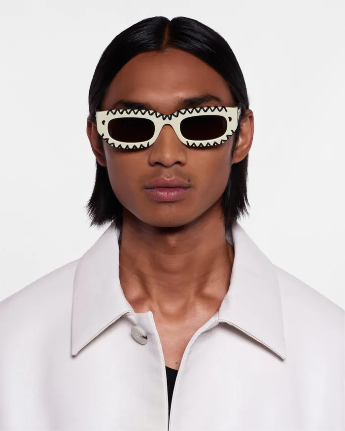 Nanushka Eyewear WomenMen Kadee Crochet Crocheted DFrame Sunglasses Cream
