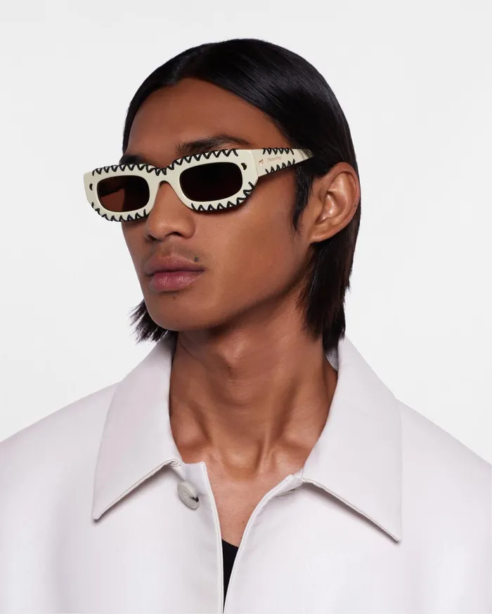 Nanushka Eyewear WomenMen Kadee Crochet Crocheted DFrame Sunglasses Cream