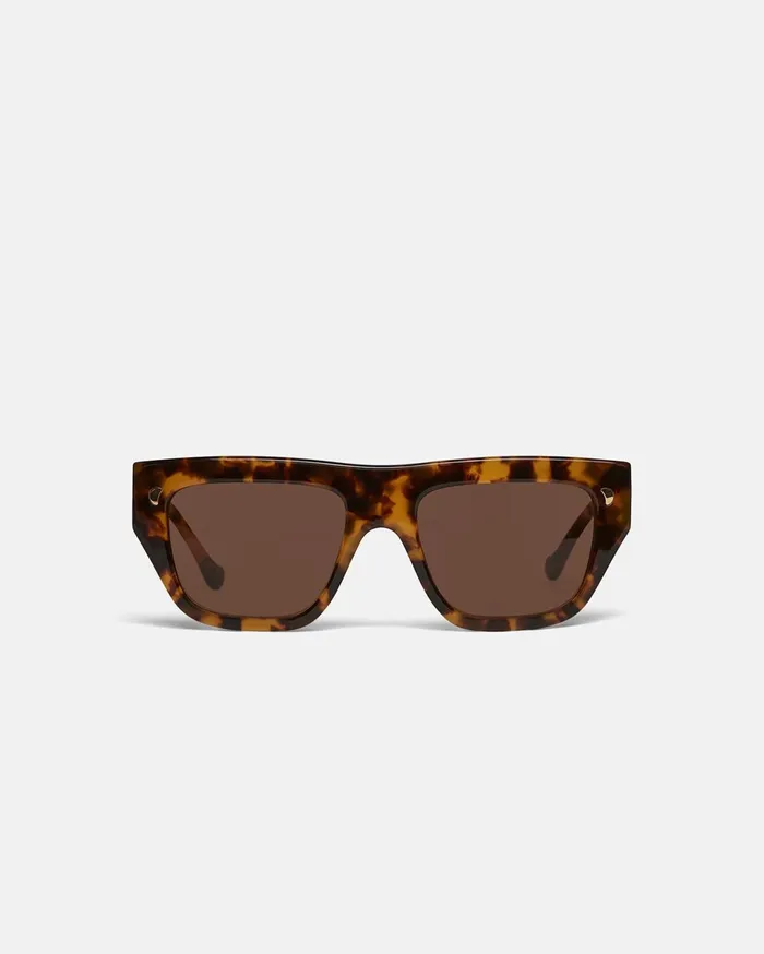 Nanushka Eyewear WomenMen Martim BioPlastic DFrame Sunglasses Dark Amber