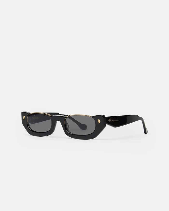 Nanushka Eyewear WomenMen Zorea BioPlastic HalfMoon Sunglasses Black