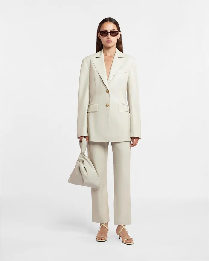 Nanushka Jackets and Blazers Women Hathi Okobor AltLeather Blazer Creme