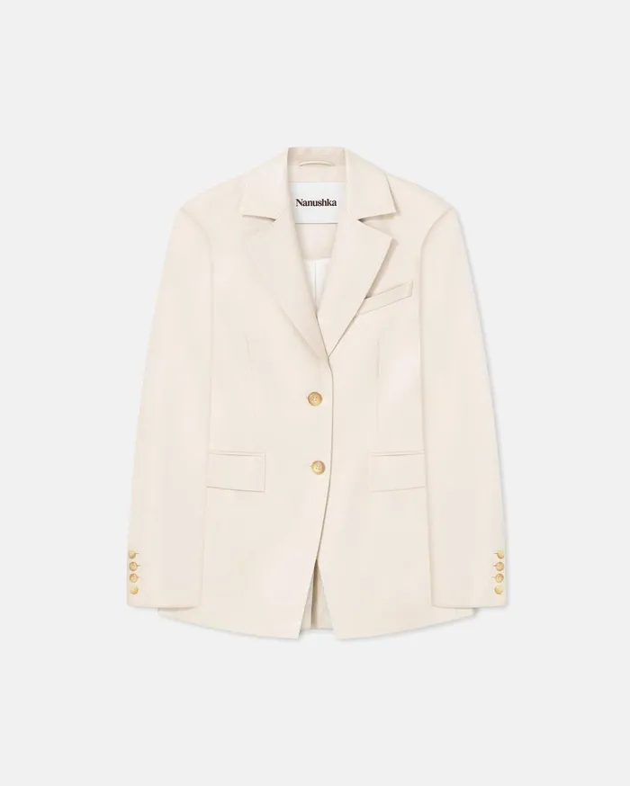 Nanushka Jackets and Blazers Women Hathi Okobor AltLeather Blazer Creme