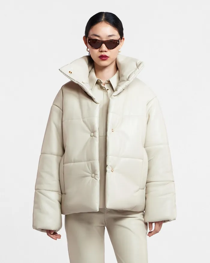 Nanushka Jackets and Blazers Women Hide Okobor AltLeather Puffer Jacket Creme Nanushka Jackets and Blazers Women Hide Okobor AltLeather Puffer Jacket Creme