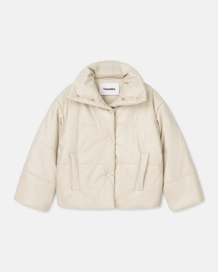 Nanushka Jackets and Blazers Women Hide Okobor AltLeather Puffer Jacket Creme