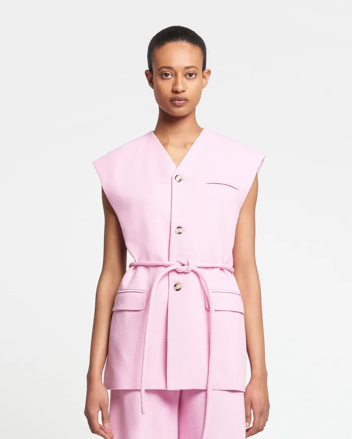 Nanushka Jackets and Blazers Women Miriam Silk Viscose Tweed Vest Orchid