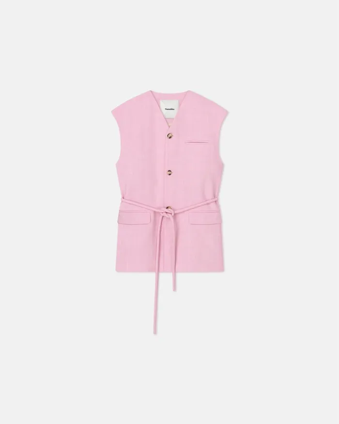 Nanushka Jackets and Blazers Women Miriam Silk Viscose Tweed Vest Orchid
