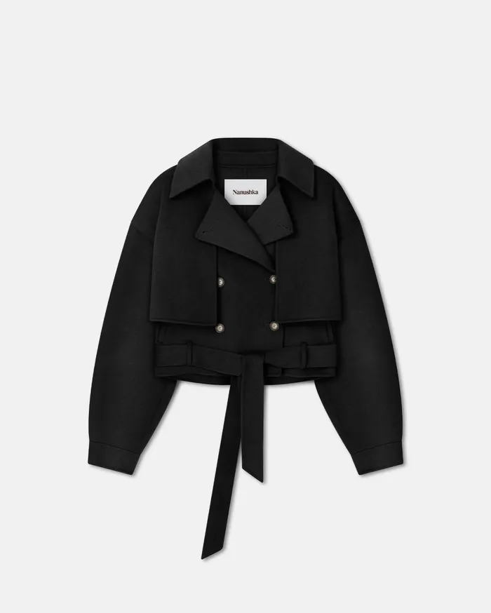 Nanushka Jackets and Blazers Women Satoyo Wool And SilkBlend Jacket Black