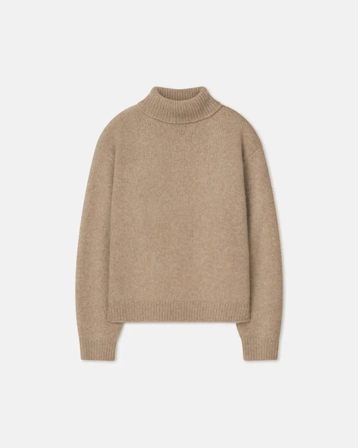 Nanushka Knitwear Men Nevin Brushed Merino Turtleneck Sweater Oatmeal