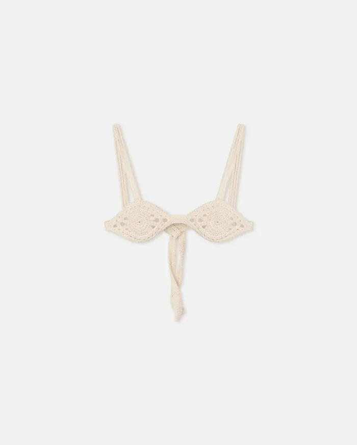 Nanushka Knitwear Women Ellison Crochet Bra Off White
