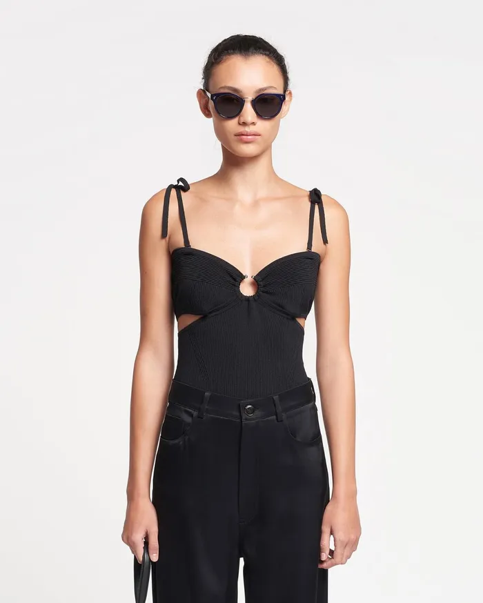 Nanushka Knitwear Women Savera RibbedKnit Top Black