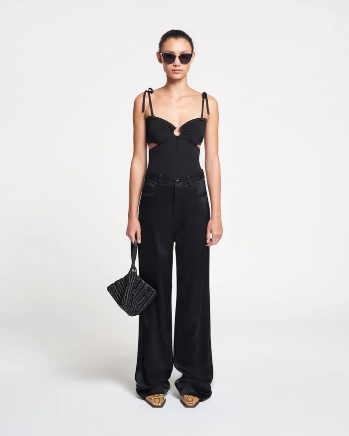 Nanushka Knitwear Women Savera RibbedKnit Top Black