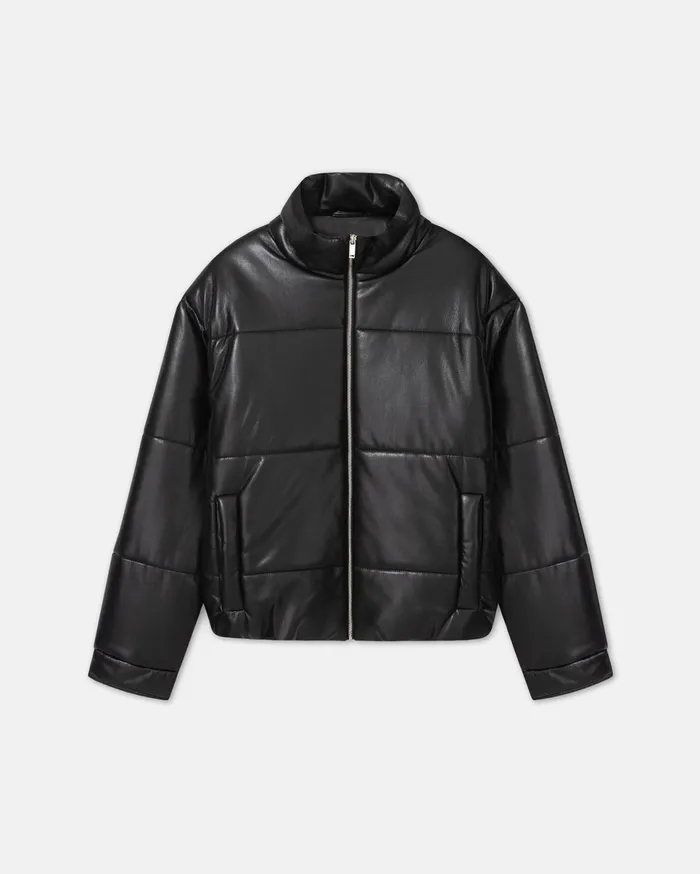 Nanushka Outerwear and Jackets Men Marron Okobor AltLeather Puffer Jacket Black