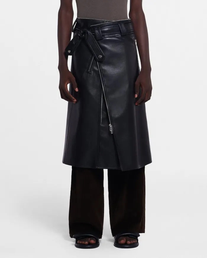 Nanushka Outerwear and Jackets Men Ross Regenerated Leather Biker Coat Black