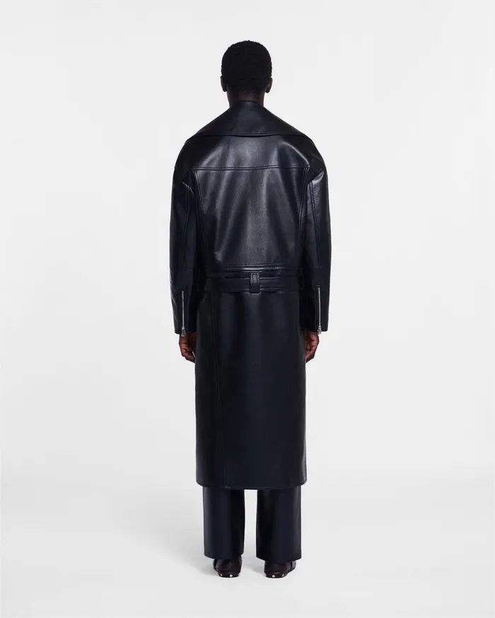Nanushka Outerwear and Jackets Men Ross Regenerated Leather Biker Coat Black
