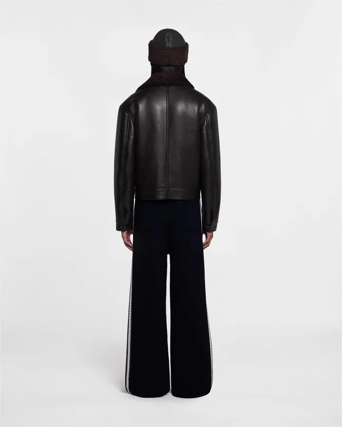 Nanushka Outerwear and Jackets Men Ruben Cropped Faux Shearling Jacket Black Brown