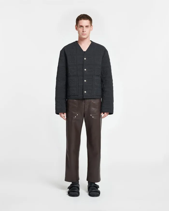 Nanushka Outerwear and Jackets Men Vico Quilted Tech Poplin Jacket Off Black
