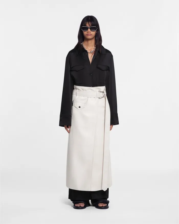 Nanushka Outerwear Women Mariella Regenerated Leather Biker Coat Crayon