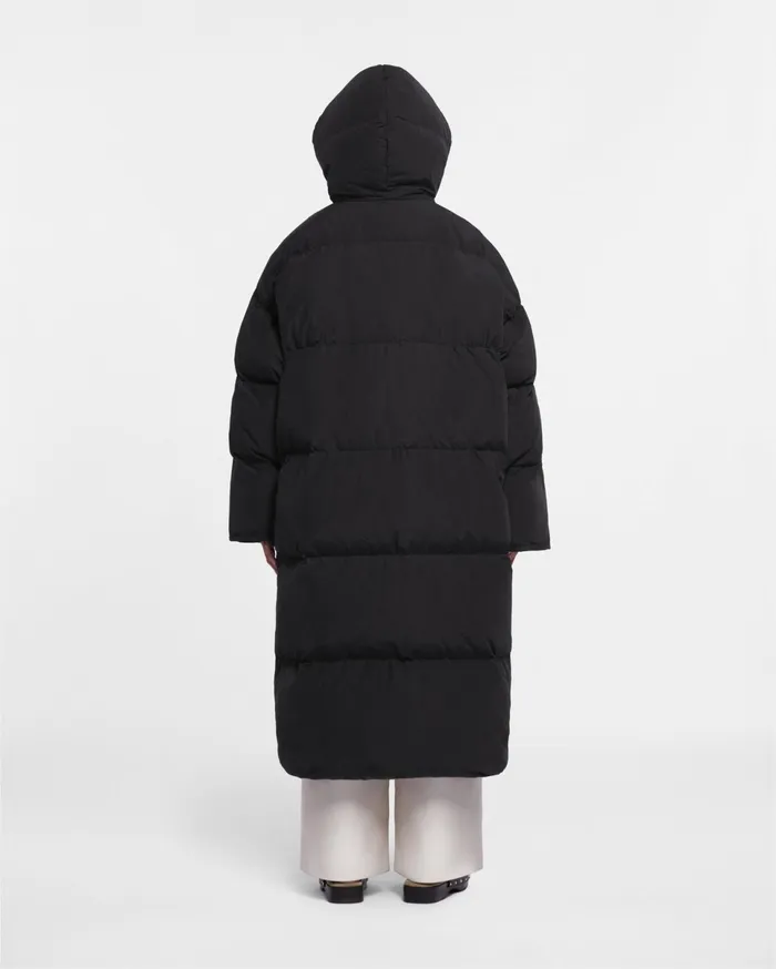 Nanushka Outerwear WomenMen Riva Tech Poplin Puffer Coat Off Black