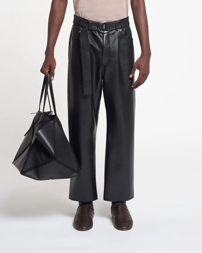 Nanushka Pants Men Ferre Regenerated Leather Pants Black
