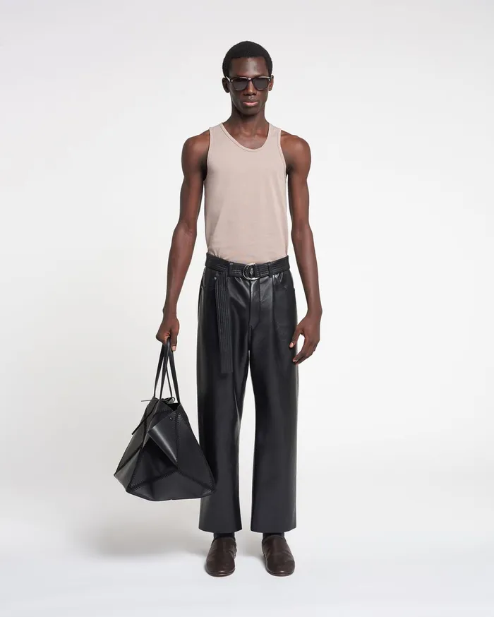 Nanushka Pants Men Ferre Regenerated Leather Pants Black