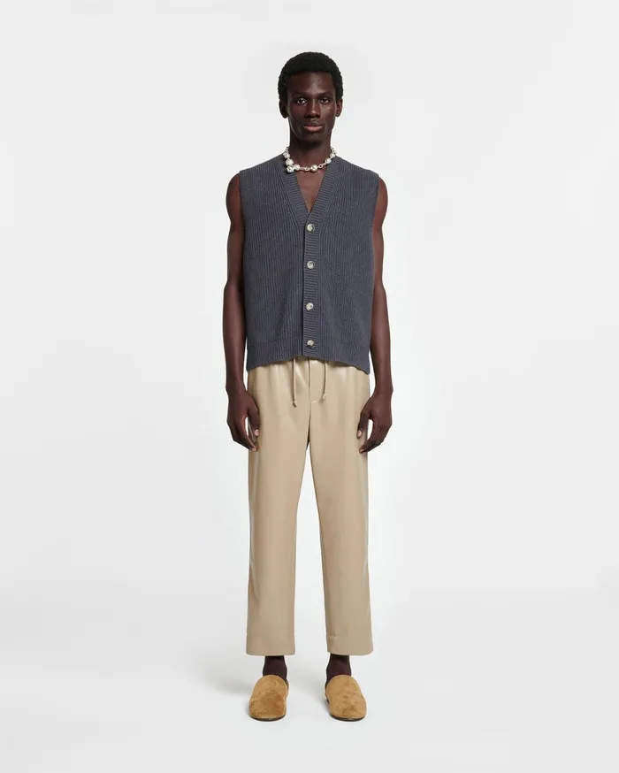 Nanushka Pants Men Jain Okobor AltLeather Relaxed Pants Ashy Taupe