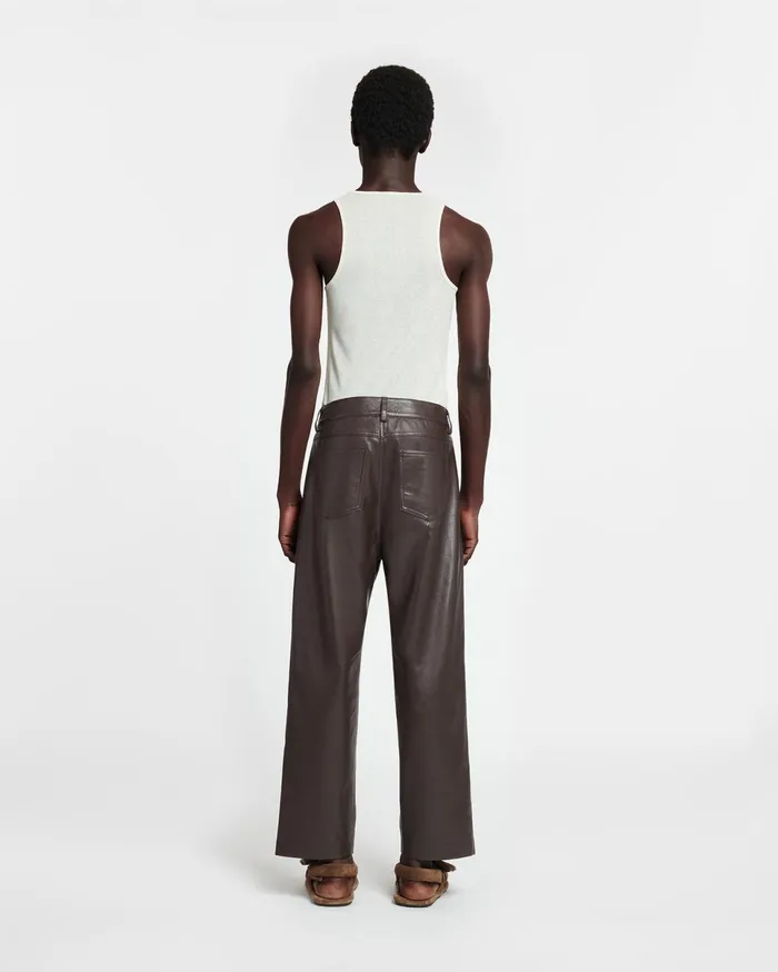 Nanushka Pants Men Quido Regenerated Leather Pants Coffee Bean
