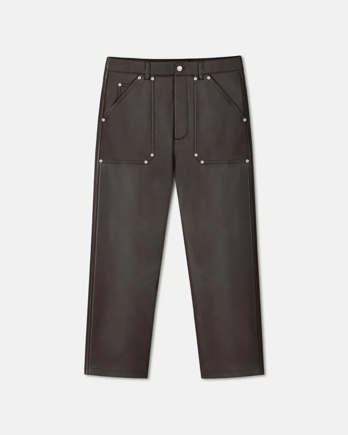 Nanushka Pants Men Quido Regenerated Leather Pants Coffee Bean