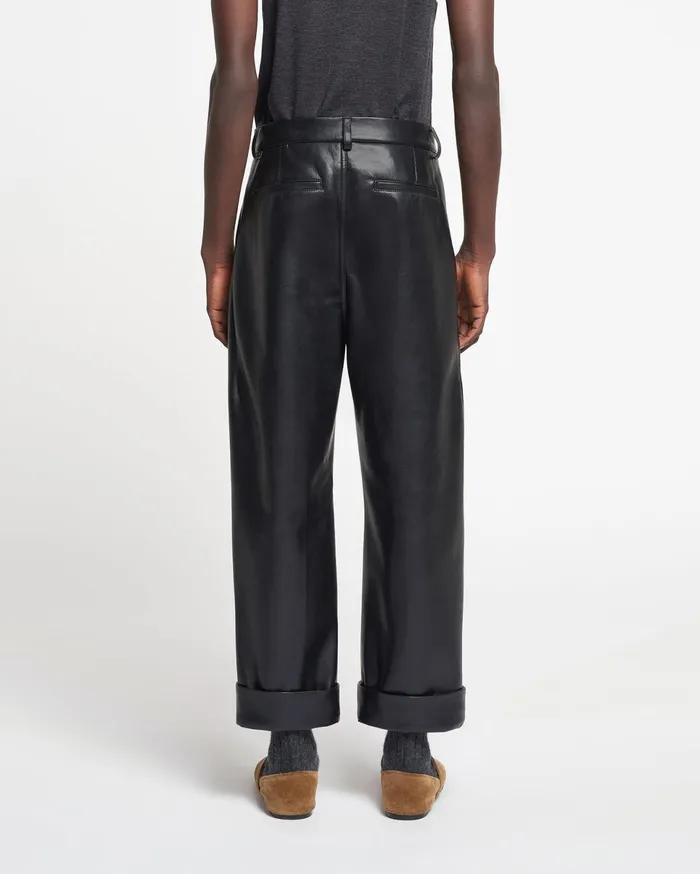Nanushka Pants Men Zayden Regenerated Leather Tapered Pants Black