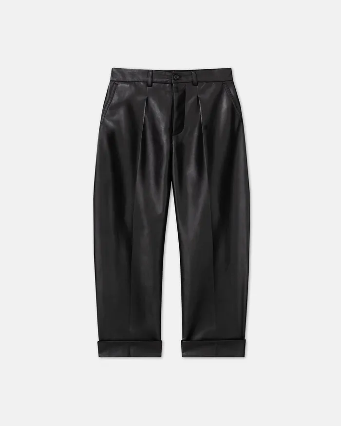 Nanushka Pants Men Zayden Regenerated Leather Tapered Pants Black