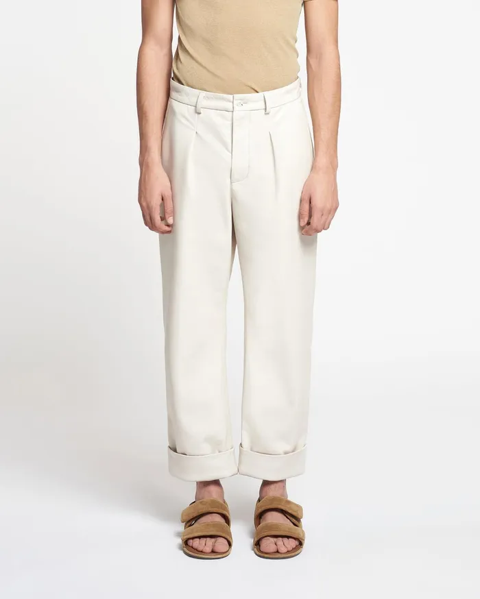 Nanushka Pants Men Zayden Regenerated Leather Tapered Pants Crayon