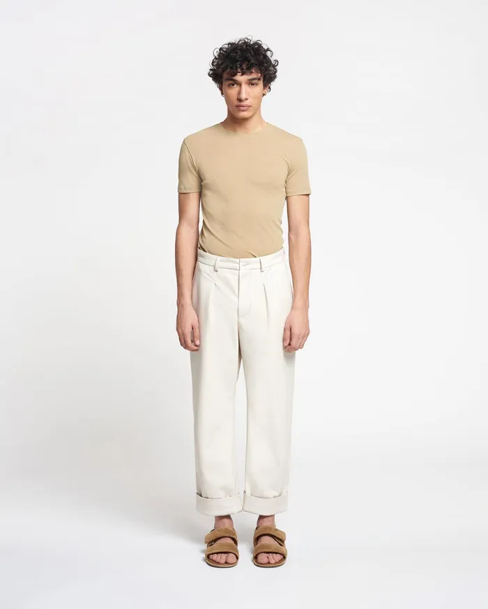 Nanushka Pants Men Zayden Regenerated Leather Tapered Pants Crayon