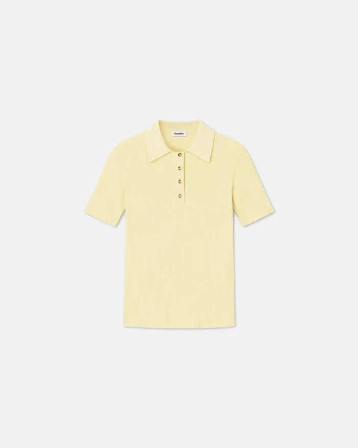 Nanushka Shirts and Blouses Women Elani Sale TerryKnit Polo Pale Yellow