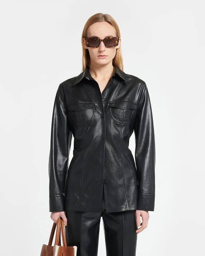 Nanushka Shirts and Blouses Women Karline Okobor AltLeather Shirt Black